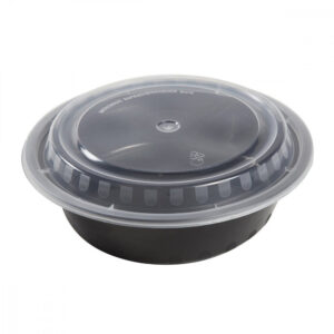 BLACK HD  ROUND CONTAINERS + M/W LIDS