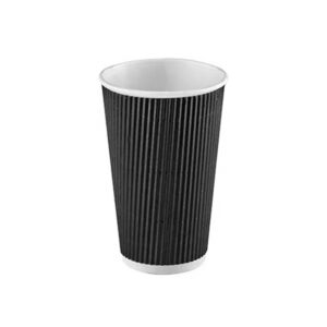 BLACK RIPPLE WALL HOT COFFEE CUPS