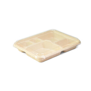 ECO BAGASSE 5 COMPARTMENTS + PET LIDS