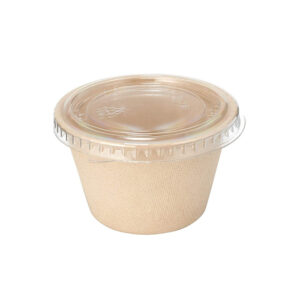 ECO BAGASSE SOUFFLE CUPS + PET LIDS