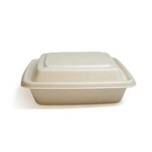 ECO BAGASSE SQURE BOWL CONTAINERS + PET LIDS