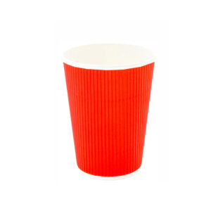 RED RIPPLE WALL HOT COFFEE CUPS