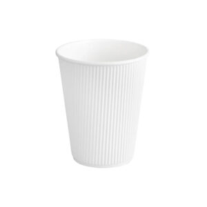 WHITE RIPPLE WALL HOT COFFEE CUPS